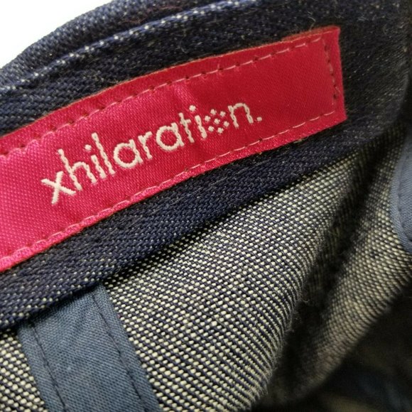 Xhilaration Plain Dark Denim Casual Sports Hat Cap Strapback Blue - Picture 5 of 6